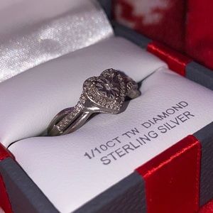 Sterling Silver Diamond Heart (Promise) Ring